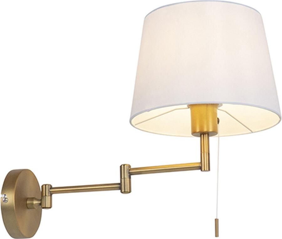 QAZQA ladas Moderne Dimbare LED Smart Wandlamp met zwenkarm incl. wifi met Dimmer voor binnen 1 lichts D 16.25 cm Brons Woonkamer Slaapkamer Keuken