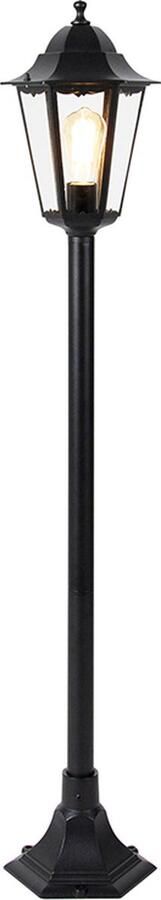 QAZQA new orleans Landelijke Dimbare LED Smart Staande Buitenlamp Staande Lamp voor buiten incl. wifi met Dimmer 1 lichts H 125 cm Zwart Buitenverlichting