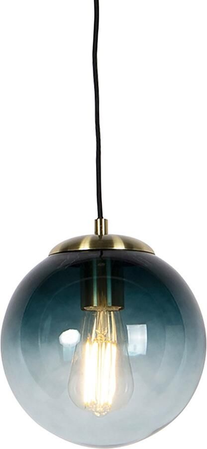 QAZQA pallon Art Deco Dimbare LED Smart Hanglamp incl. wifi met Dimmer 1 lichts Ø 20 cm Blauw Woonkamer Slaapkamer Keuken