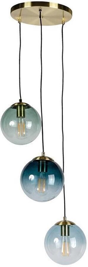 QAZQA pallon Art Deco Hanglamp 3 lichts Ø 450 mm Messing Woonkamer Slaapkamer