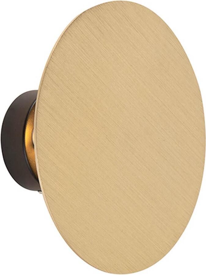 QAZQA pulley Design Dimbare LED Smart Wandlamp incl. wifi met Dimmer voor binnen 2 lichts Ø 20 cm Goud messing Woonkamer Slaapkamer Keuken