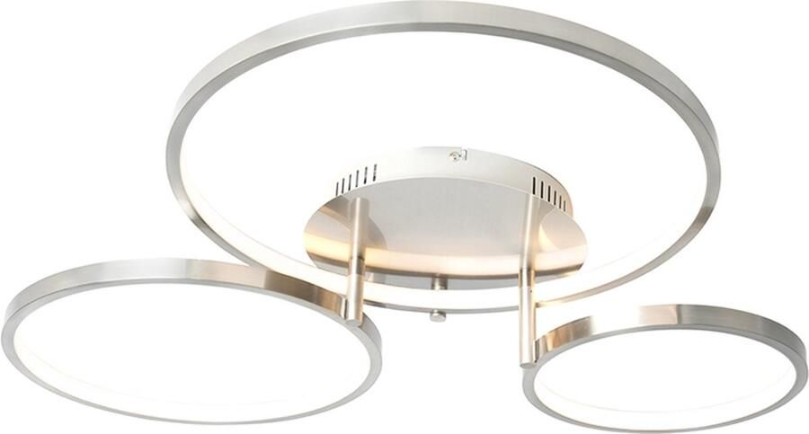 QAZQA rondas Moderne Dimbare LED Plafondlamp met Dimmer 1 lichts L 770 mm Staal Woonkamer Slaapkamer Keuken