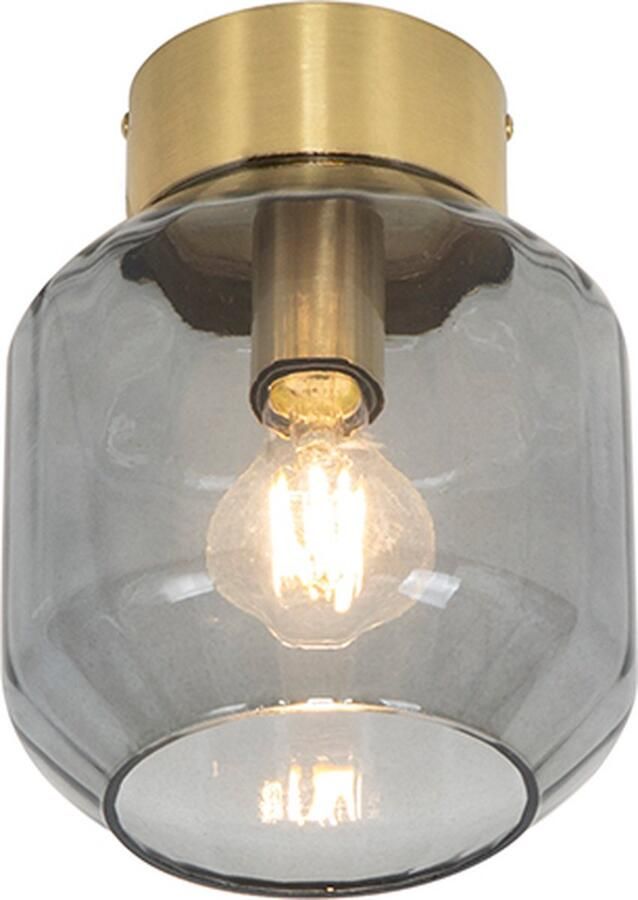 QAZQA stiklo Moderne Plafondlamp 1 lichts Ø 175 mm Goud messing Woonkamer Slaapkamer Keuken