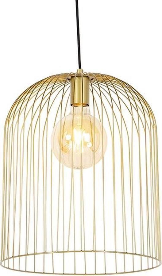 QAZQA wire Design Hanglamp 1 lichts Ø 350 mm Goud messing Woonkamer Slaapkamer Keuken