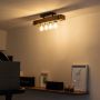 QAZQA reena Industriele LED Smart Plafondlamp incl. wifi 4 lichts L 46.5 cm Bruin Industrieel Woonkamer | Slaapkamer | Keuken - Thumbnail 3