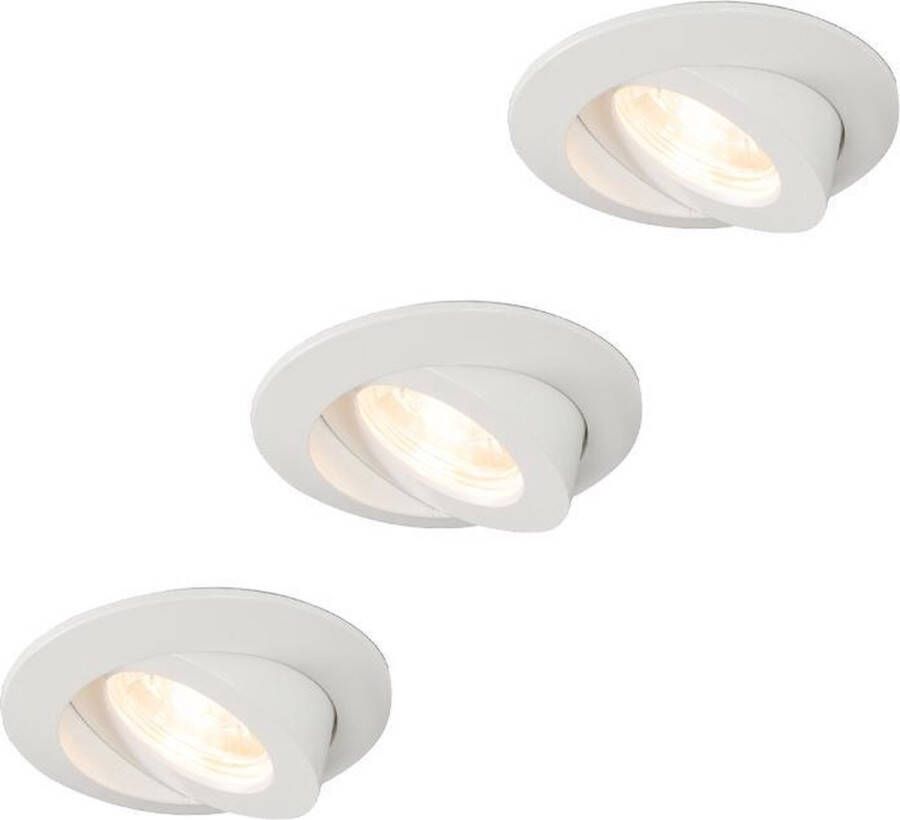 QAZQA Set Van 3 Inbouwspots Wit Incl. Led Ip44 Relax Led