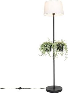 QAZQA roslini Moderne Vloerlamp Staande Lamp met kap 1 lichts H 145 cm Zwart Woonkamer Slaapkamer