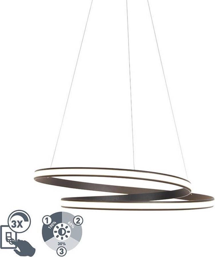 QAZQA Moderne Hanglamp Zwart 74 Cm Incl. Led Rowan