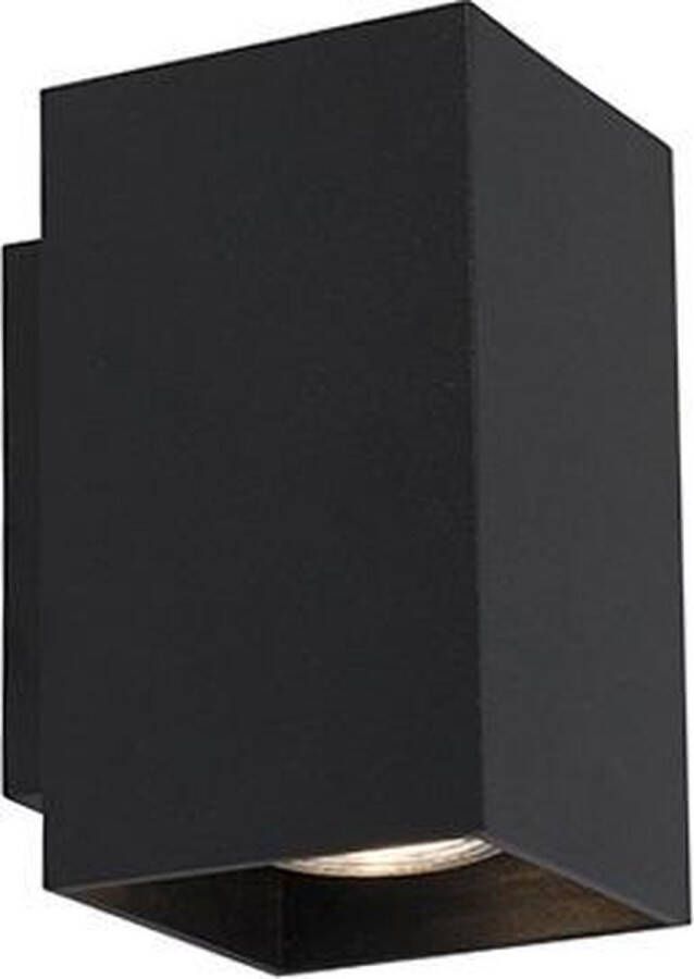 QAZQA Moderne wandlamp zwart vierkant 2-lichts Sandy