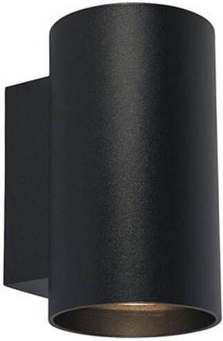 QAZQA Moderne wandlamp zwart rond 2-lichts Sandy