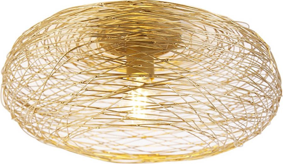 QAZQA sarella Design Plafondlamp 1 lichts Ø 420 mm Goud Woonkamer Slaapkamer Keuken