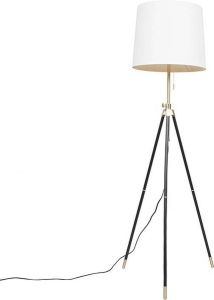 QAZQA Scopo Moderne Tripod driepoot vloerlamp Staande Lamp 1 lichts H 1570 mm Wit Woonkamer Slaapkamer Keuken