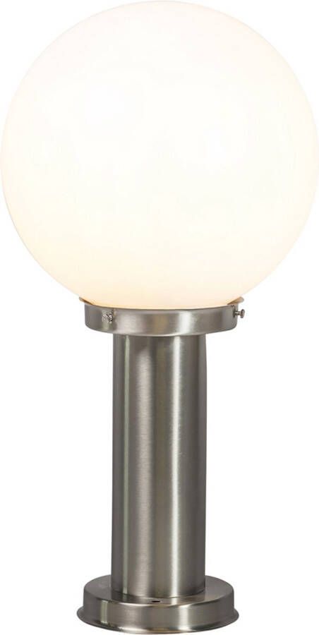 QAZQA sfera Moderne Dimbare LED Smart Staande Buitenlamp Staande Lamp voor buiten incl. wifi met Dimmer 1 lichts H 50 cm Staal Buitenverlichting