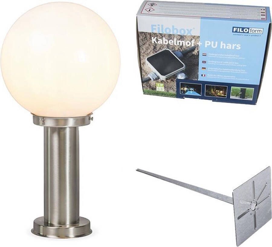 QAZQA sfera Retro Staande Buitenlamp | Staande Lamp voor buiten 1 lichts H 500 mm Staal Buitenverlichting