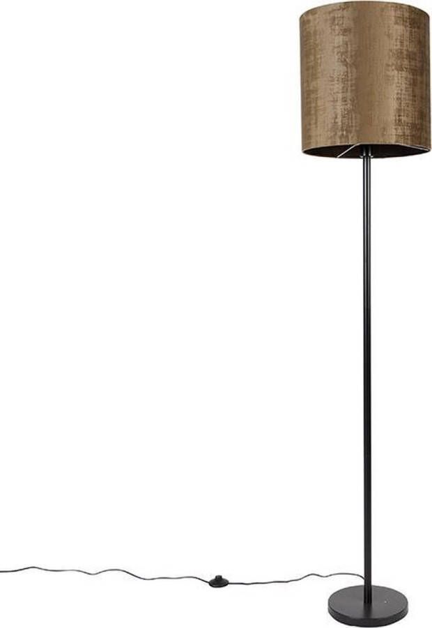 QAZQA simplo Moderne Vloerlamp Staande Lamp met kap 1 lichts H 1840 mm Bruin Woonkamer Slaapkamer Keuken