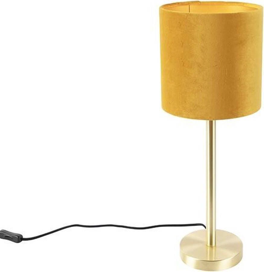 QAZQA simplo Tafellamp met lampenkap 1 lichts H 545 mm Geel