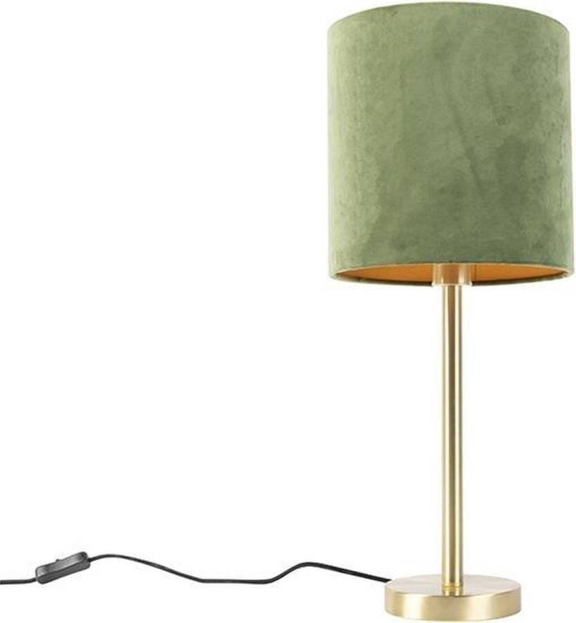 QAZQA simplo Tafellamp met lampenkap 1 lichts H 595 mm Groen