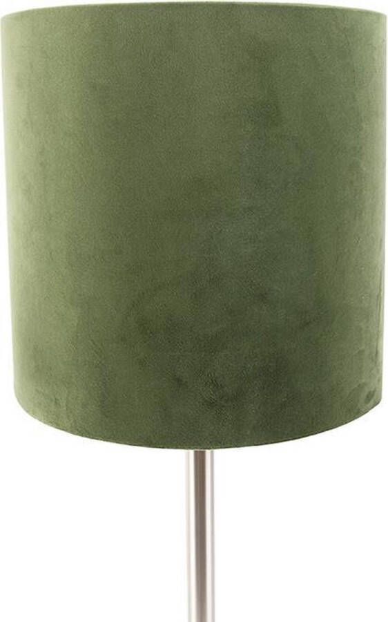 QAZQA Botanische tafellamp messing met groene kap 25 cm Simplo