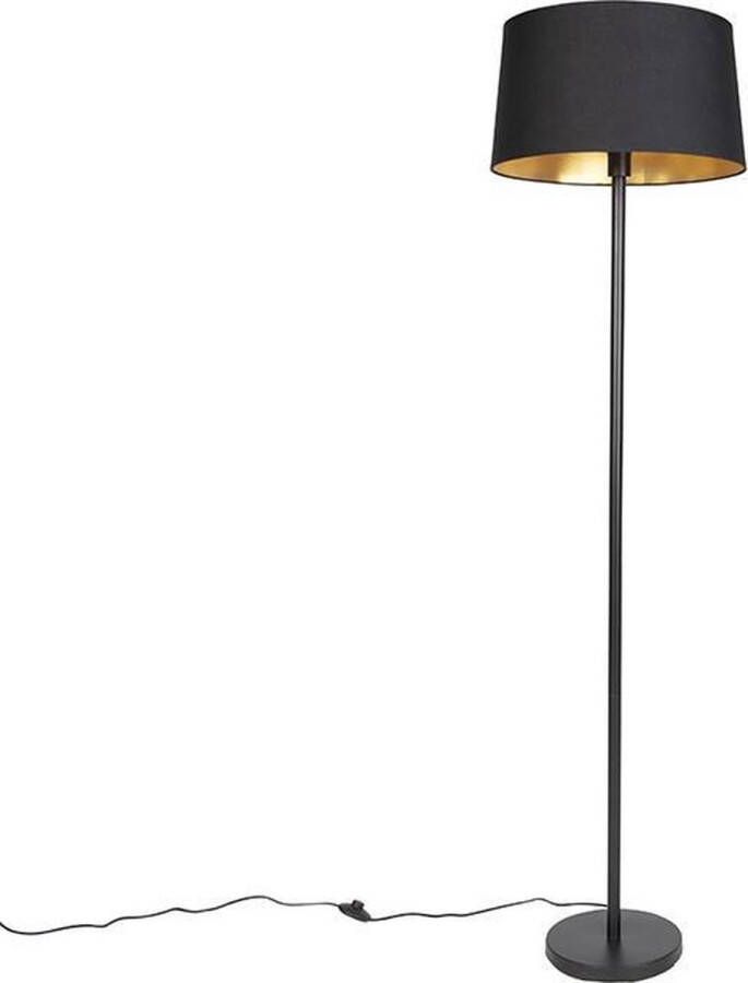 QAZQA simplo Moderne Vloerlamp Staande Lamp met kap 1 lichts H 1690 mm Zwart Woonkamer Slaapkamer