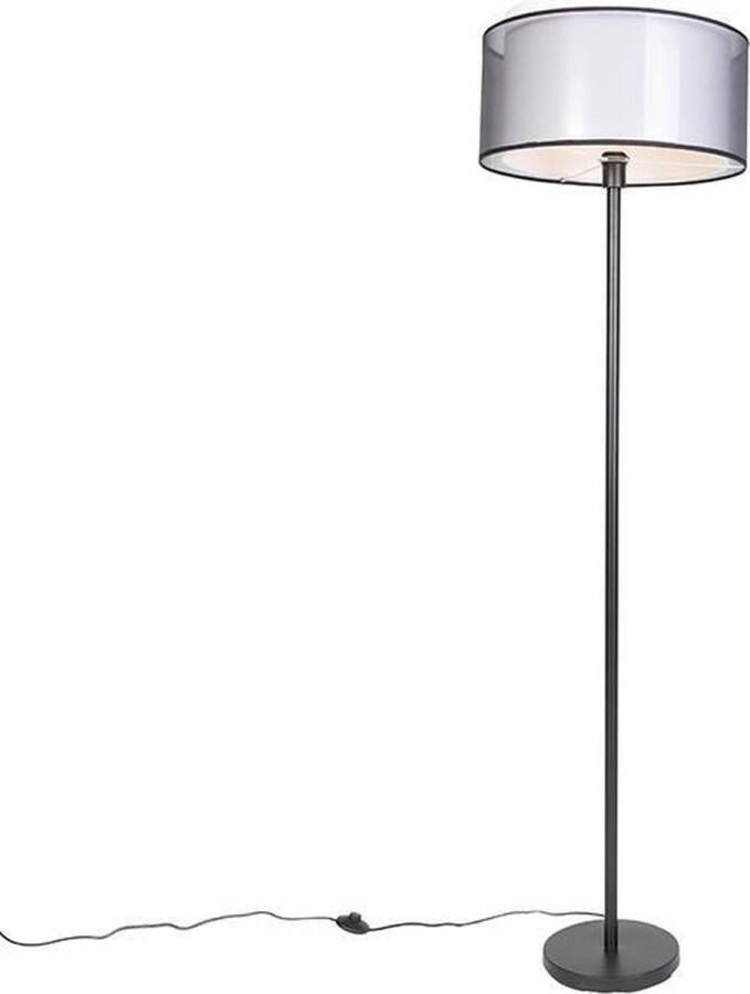 QAZQA simplo Vloerlamp met lampenkap 1 lichts H 1690 mm Zwart