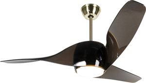 QAZQA sirocco Moderne LED Plafondventilator met lamp 1 lichts Ø 127 cm Goud messing Woonkamer | Slaapkamer | Keuken