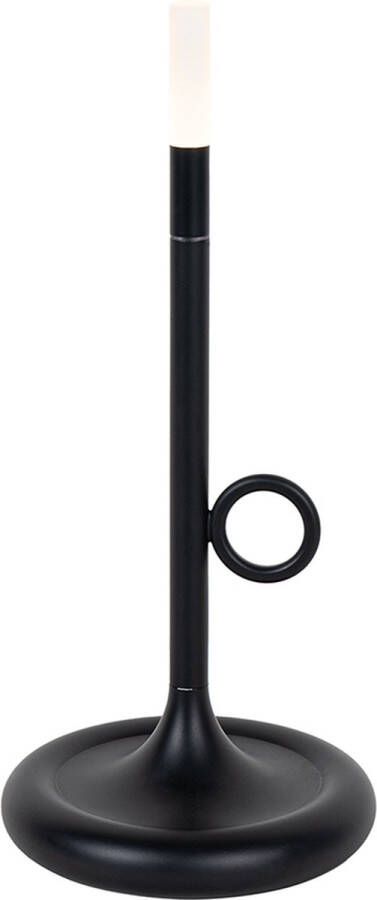QAZQA sjarel Design LED Dimbare Tafellamp met Dimmer 1 lichts H 27 cm Zwart Buitenverlichting