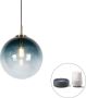 QAZQA pallon LED Smart Hanglamp incl. wifi 1 lichts Ø 33 cm Blauw Woonkamer Slaapkamer Keuken - Thumbnail 1