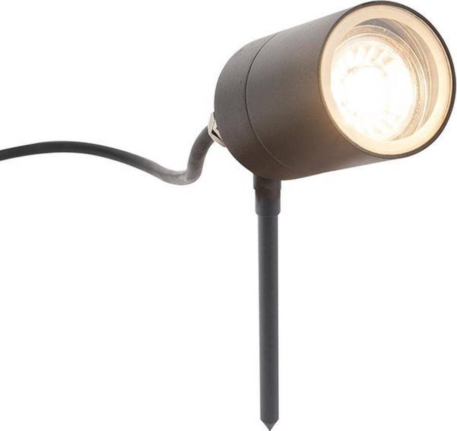QAZQA solo Moderne Priklamp Prikspot 1 lichts L 90 mm Donkergrijs Buitenverlichting