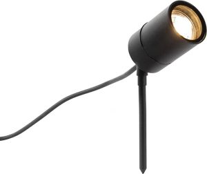 QAZQA solo Moderne Priklamp | Prikspot buitenlamp 1 lichts Ø 6 cm Zwart Buitenverlichting