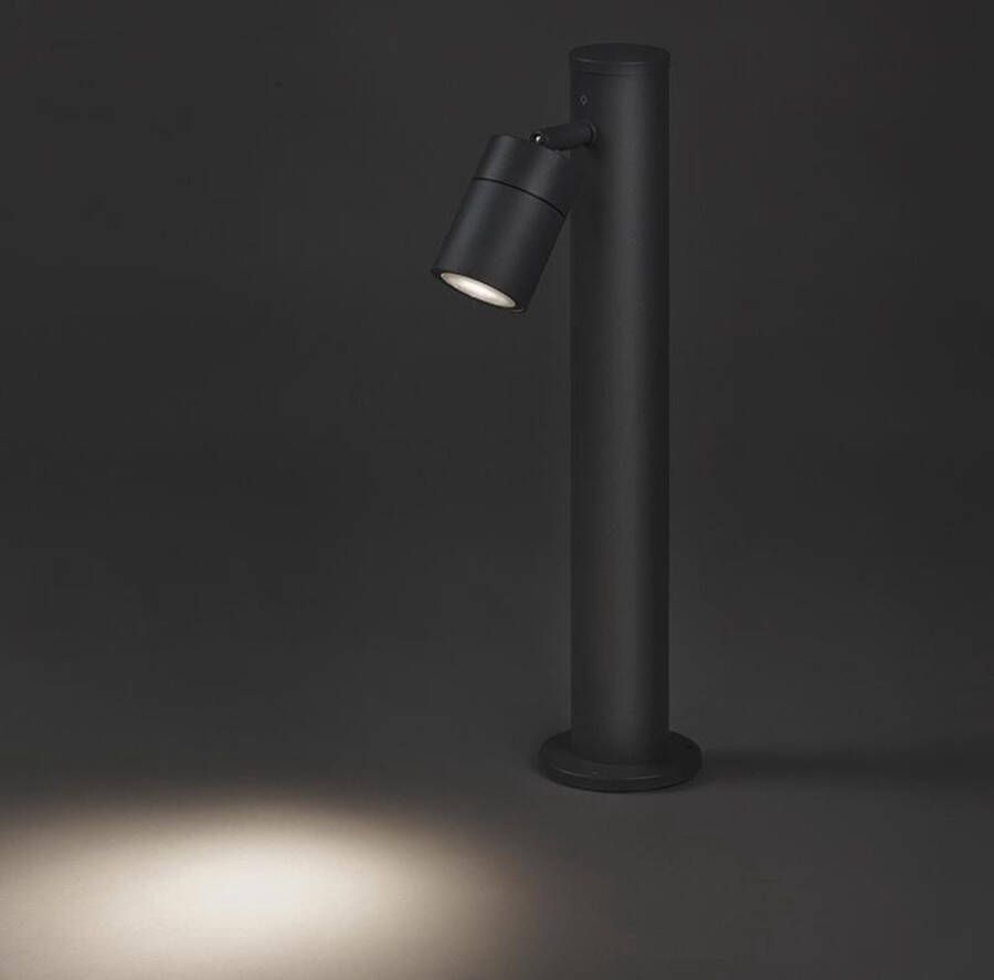 QAZQA solo Moderne Staande Buitenlamp Staande Lamp voor buiten Up Down 1 lichts H 455 mm Donkergrijs Buitenverlichting