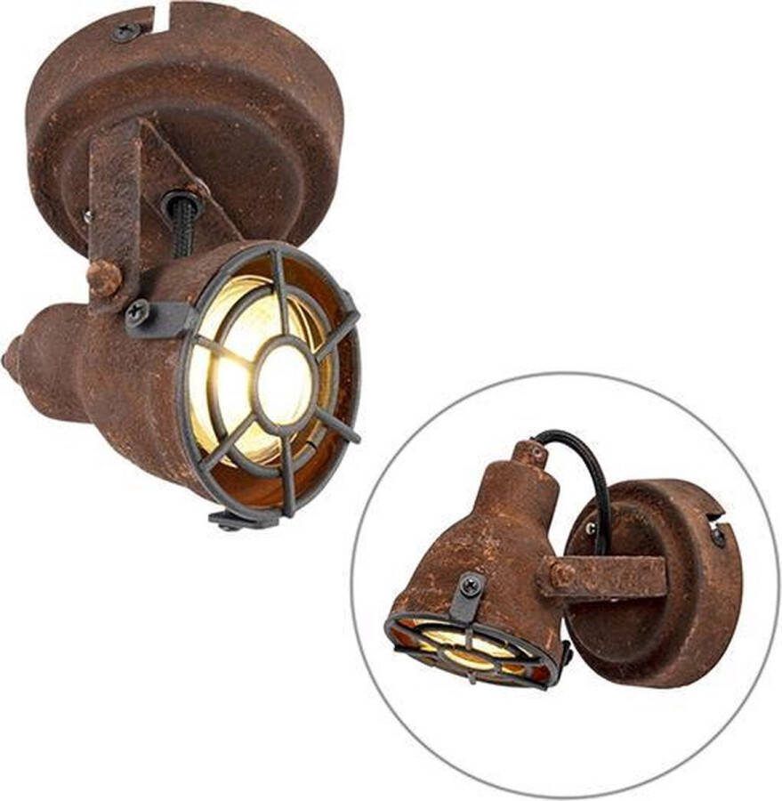 QAZQA sorra Industriele Dimbare LED Smart Plafondspot Spotje Opbouwspot incl. wifi met Dimmer 1 lichts L 10.5 cm Roestbruin Industrieel Woonkamer Slaapkamer Keuken