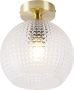 QAZQA sphere Art Deco Dimbare LED Smart Plafondlamp incl. wifi met Dimmer 1 lichts Ø 20 cm Goud messing Woonkamer Slaapkamer Keuken - Thumbnail 1