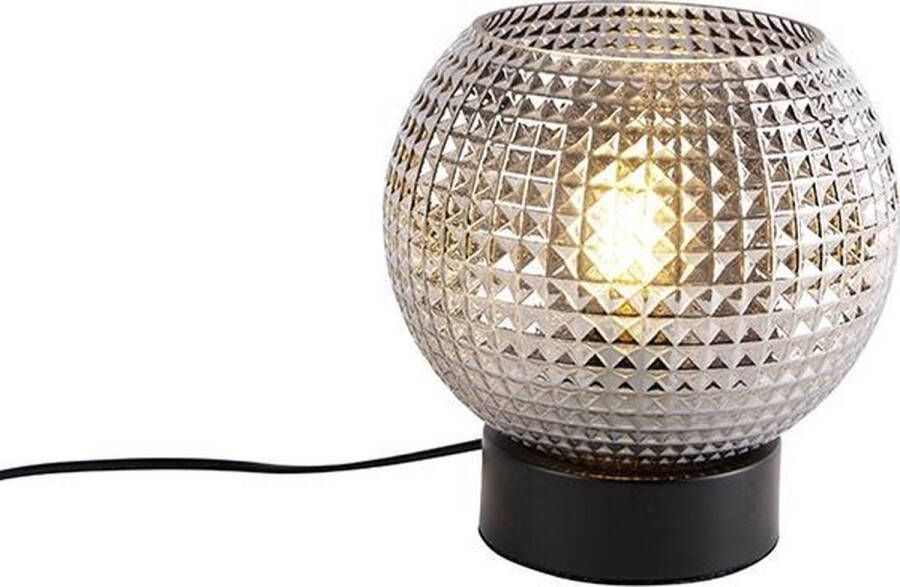 QAZQA sphere Art Deco Tafellamp 1 lichts H 200 mm Zwart Woonkamer Slaapkamer Keuken