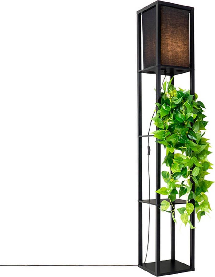 QAZQA stojan Moderne LED Dimbare Smart Vloerlamp Staande Lamp incl. wifi met Dimmer 1 lichts H 159 cm Zwart Woonkamer Slaapkamer Keuken