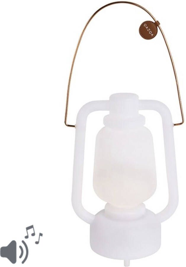 QAZQA storm Design LED Dimbare Tafellamp met Dimmer 1 lichts L 21 cm Wit Buitenverlichting