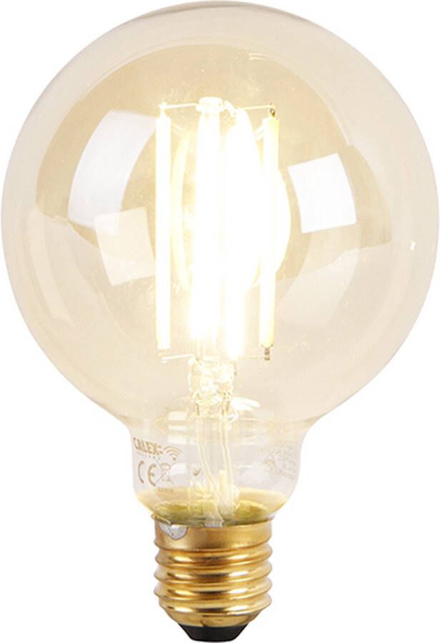 QAZQA sydney Industriele LED Smart Plafondlamp incl. wifi 6 lichts Ø 64.5 cm Goud messing Industrieel Woonkamer | Slaapkamer | Keuken