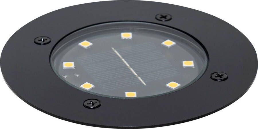QAZQA terry Moderne LED Grondspot met Solar Zonne energie 1 lichts Ø 12 cm Zwart Buitenverlichting