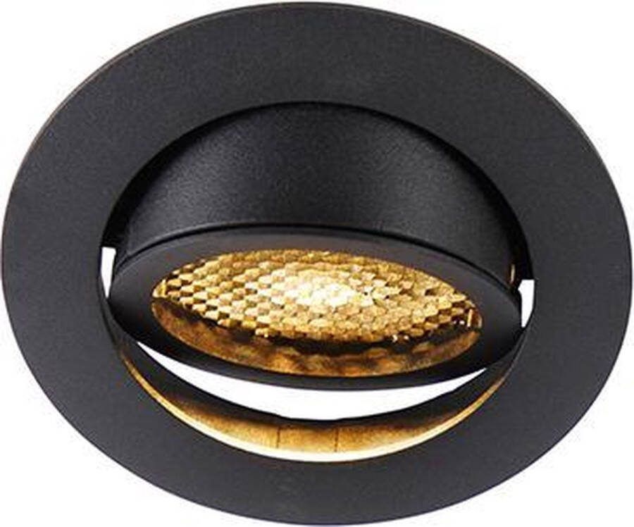 QAZQA ude Moderne Dimbare LED Smart Inbouwspot incl. wifi met Dimmer 1 lichts Ø 8.2 cm Zwart Woonkamer Slaapkamer Keuken