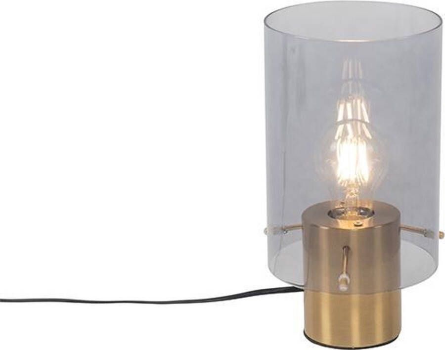 QAZQA vidra Moderne Tafellamp 1 lichts H 260 mm Goud messing Woonkamer Slaapkamer Keuken