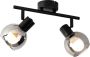 QAZQA vidro Art Deco Dimbare LED Smart Plafondspot Spotje Opbouwspot incl. wifi met Dimmer 2 lichts L 41.1 cm Zwart Woonkamer Slaapkamer Keuken - Thumbnail 1