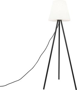 QAZQA virginia Design Tripod | driepoot vloerlamp | Staande Lamp 1 lichts H 135 cm Zwart Buitenverlichting