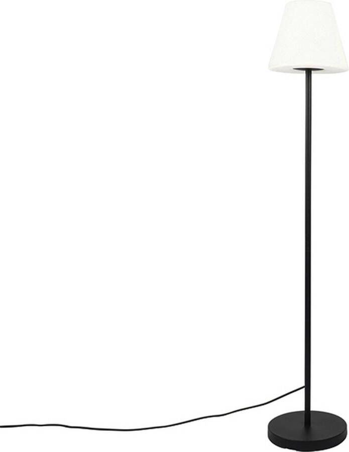 QAZQA virginia Design Vloerlamp Staande Lamp 1 lichts H 135 cm Zwart Buitenverlichting