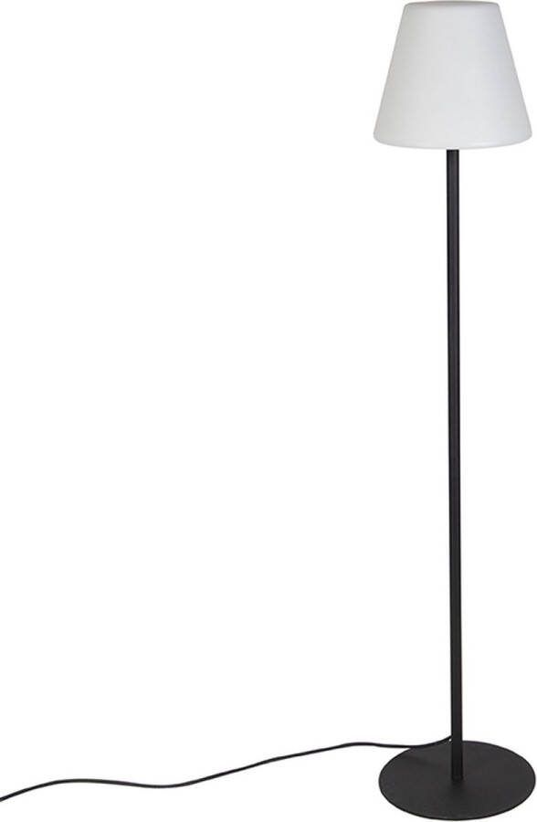 QAZQA virginia fl Moderne Vloerlamp Staande Lamp 1 lichts H 1500 mm Zwart Buitenverlichting
