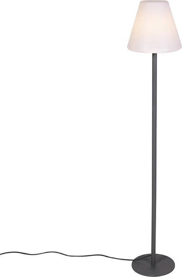QAZQA Virginia fl Moderne Vloerlamp Staande Lamp 1 lichts H 1520 mm Donkergrijs Woonkamer