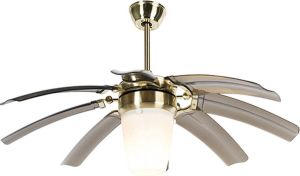 QAZQA wings Moderne Plafondventilator met lamp 1 lichts Ø 106.5 cm Goud messing Woonkamer | Slaapkamer | Keuken