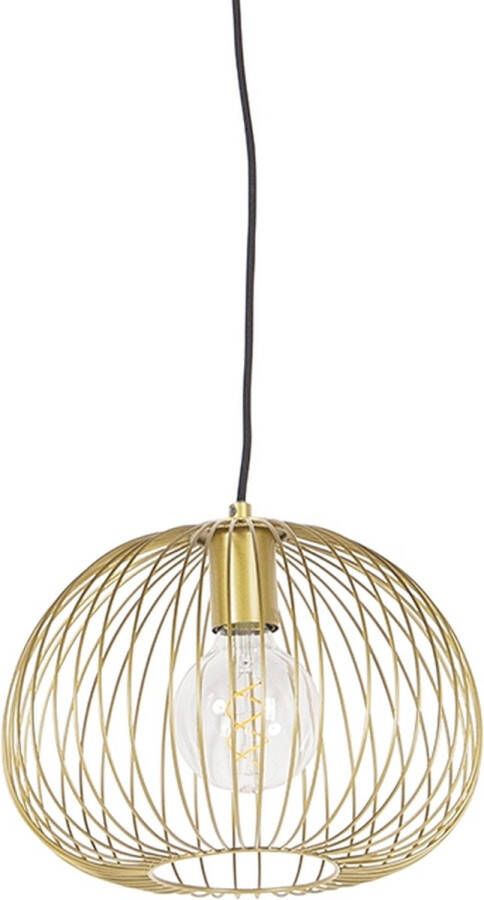 QAZQA wire Design Hanglamp 1 lichts Ø 300 mm Goud messing Woonkamer Slaapkamer Keuken