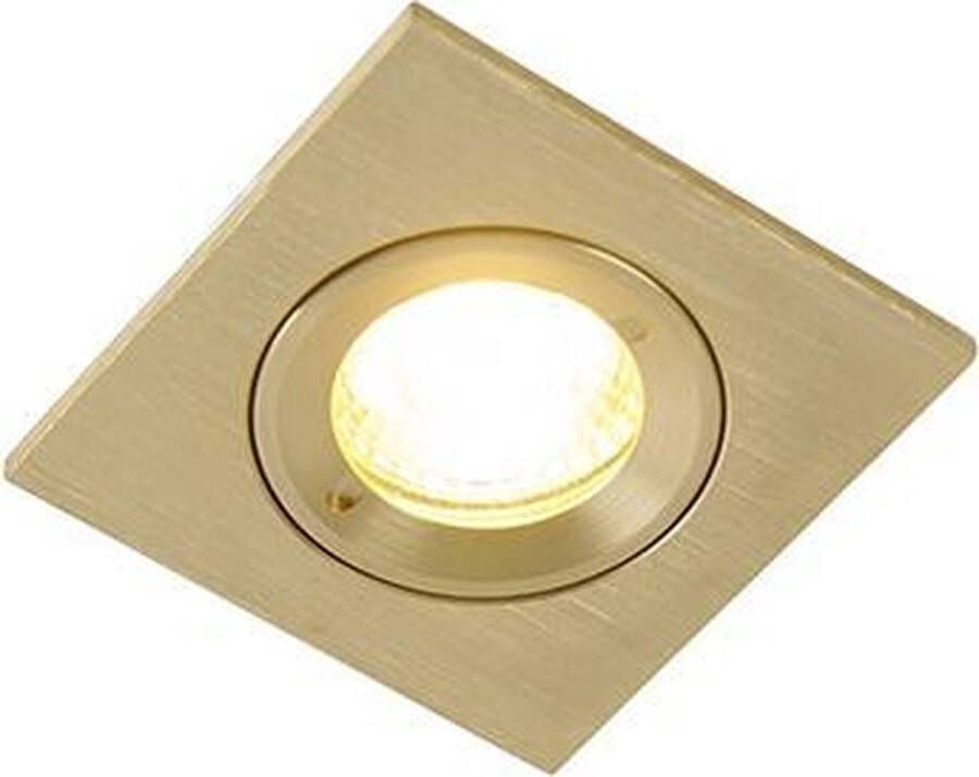 QAZQA xena Moderne Inbouwspot voor badkamer 1 lichts L 8 cm Goud messing