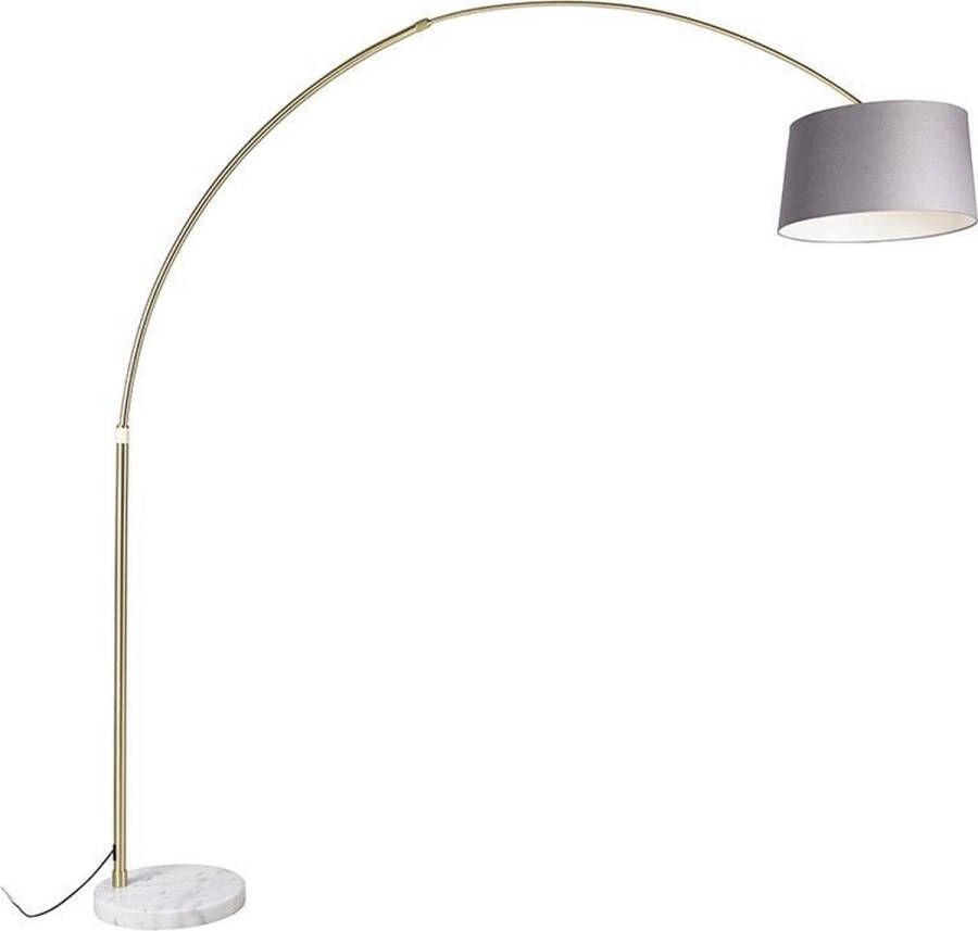 QAZQA xxl Moderne Vloerlamp Staande Lamp met kap 1 lichts H 2690 mm Grijs Woonkamer Slaapkamer