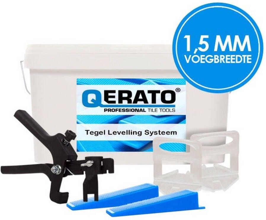 Qerato Levelling 1 5 mm Kit 200 Tegel levelling clips (200 stuks) Inclusief 200 keggen & tang Nivelleer systeem- tegeldikte 3-13 mm