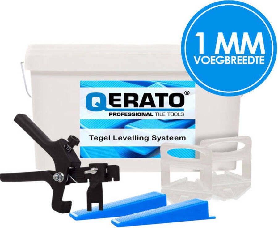 Qerato Levelling 1 mm Kit 200 Tegel levelling clips (200 stuks) Inclusief 200 keggen & tang Nivelleer systeem- tegeldikte 3-13 mm